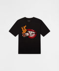 Burning Smoke Chenille Embroidered Short Sleeve Tee - Black